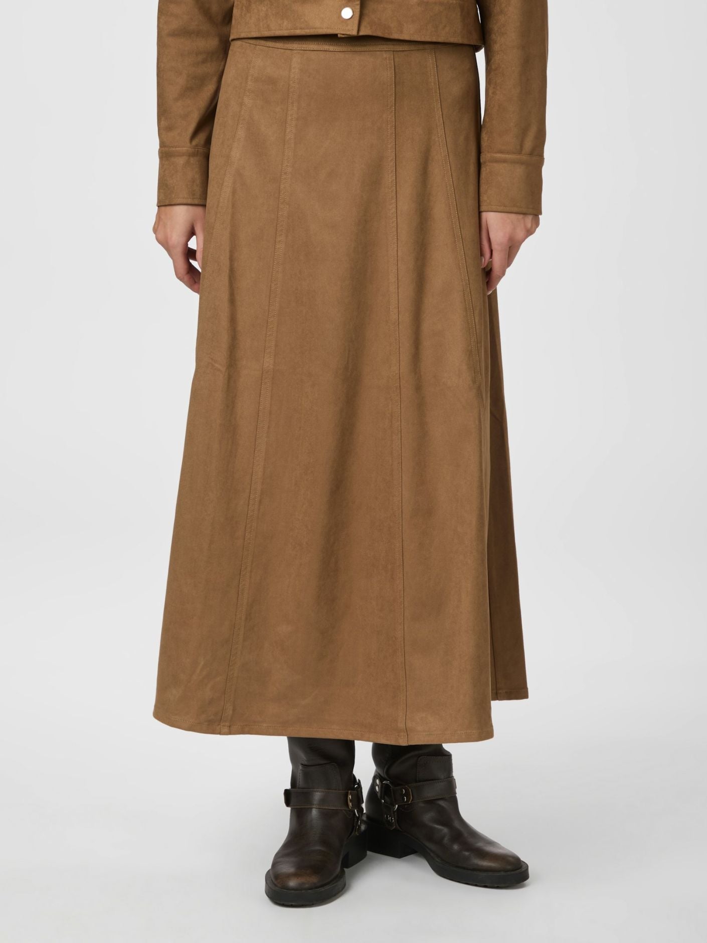 Neo Noir Faux Suede -hame, konjakki