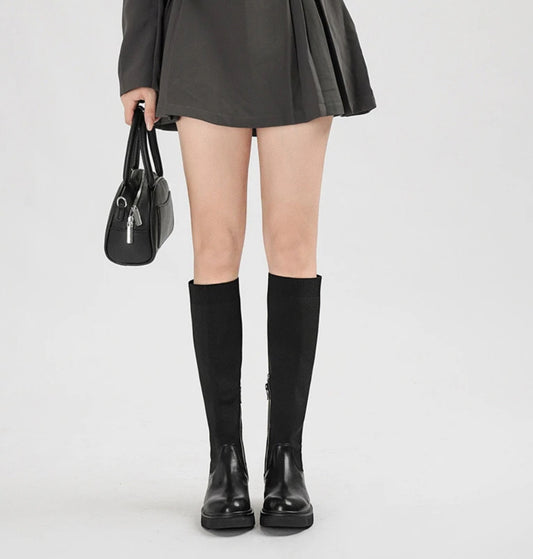 Stretch-saappaat, mustat