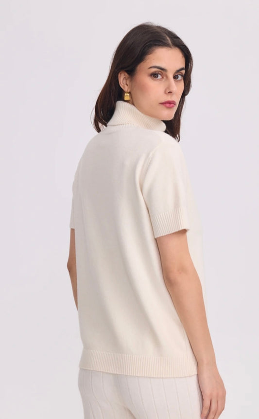 Neule lyhythihainen, luonnonvaalea