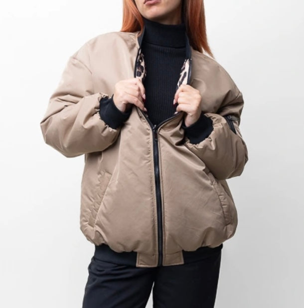 Kääntötakki leopardi-beige