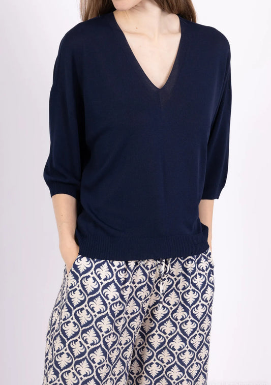 Kevyt neulepusero sininen