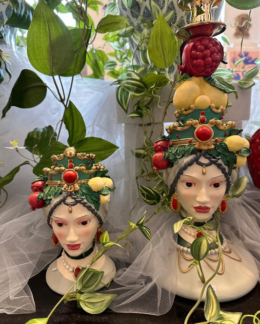 Sisialainen testa di moro -kynttilänjalka, iso