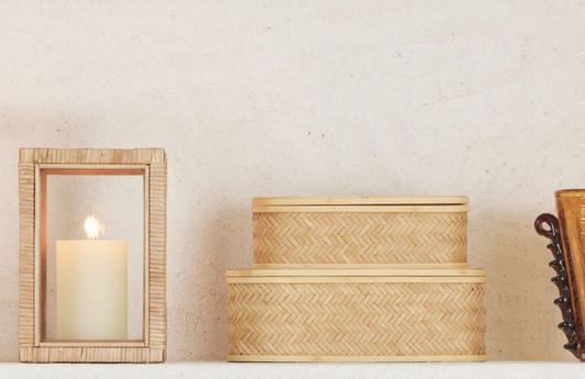 Rottinkiset säilytyslaatikot suorakaide iso