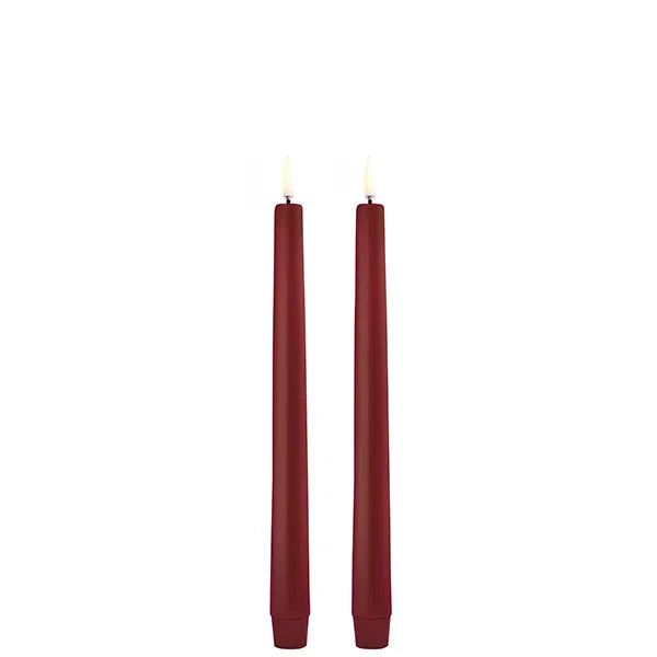 LED-kruunukynttilä punainen, 2,3 x 25 cm, 2 kpl