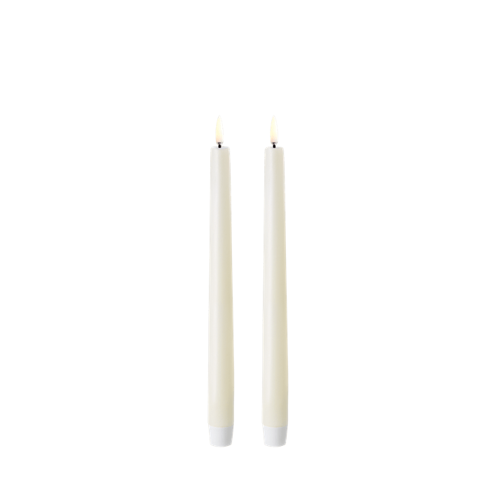 LED-kruunukynttilä norsunluunvalkoinen 2,3 x 25 cm, 2 kpl