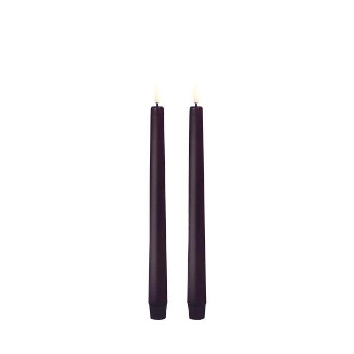 LED-kruunukynttilä luumu, 2,3 x 25 cm, 2 kpl