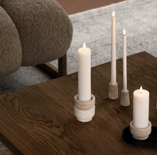 LED-kruunukynttilä mini, hiekka 1,3 x 25 cm