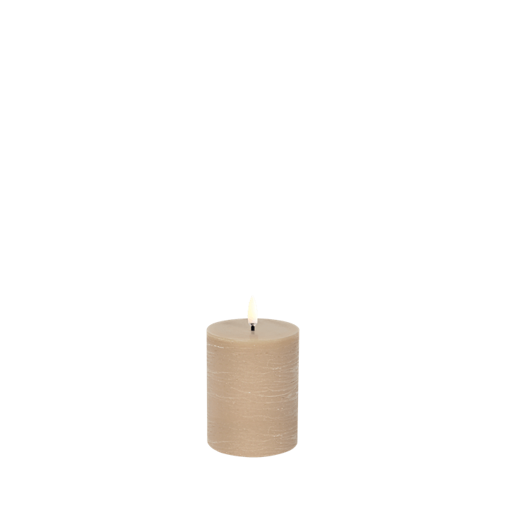 LED-pöytäkynttilä, beige rustiikkinen Ø 7,8 x 10 cm