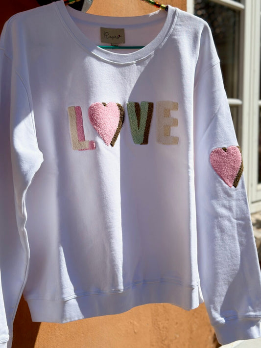 Love -collegepaita valkoinen