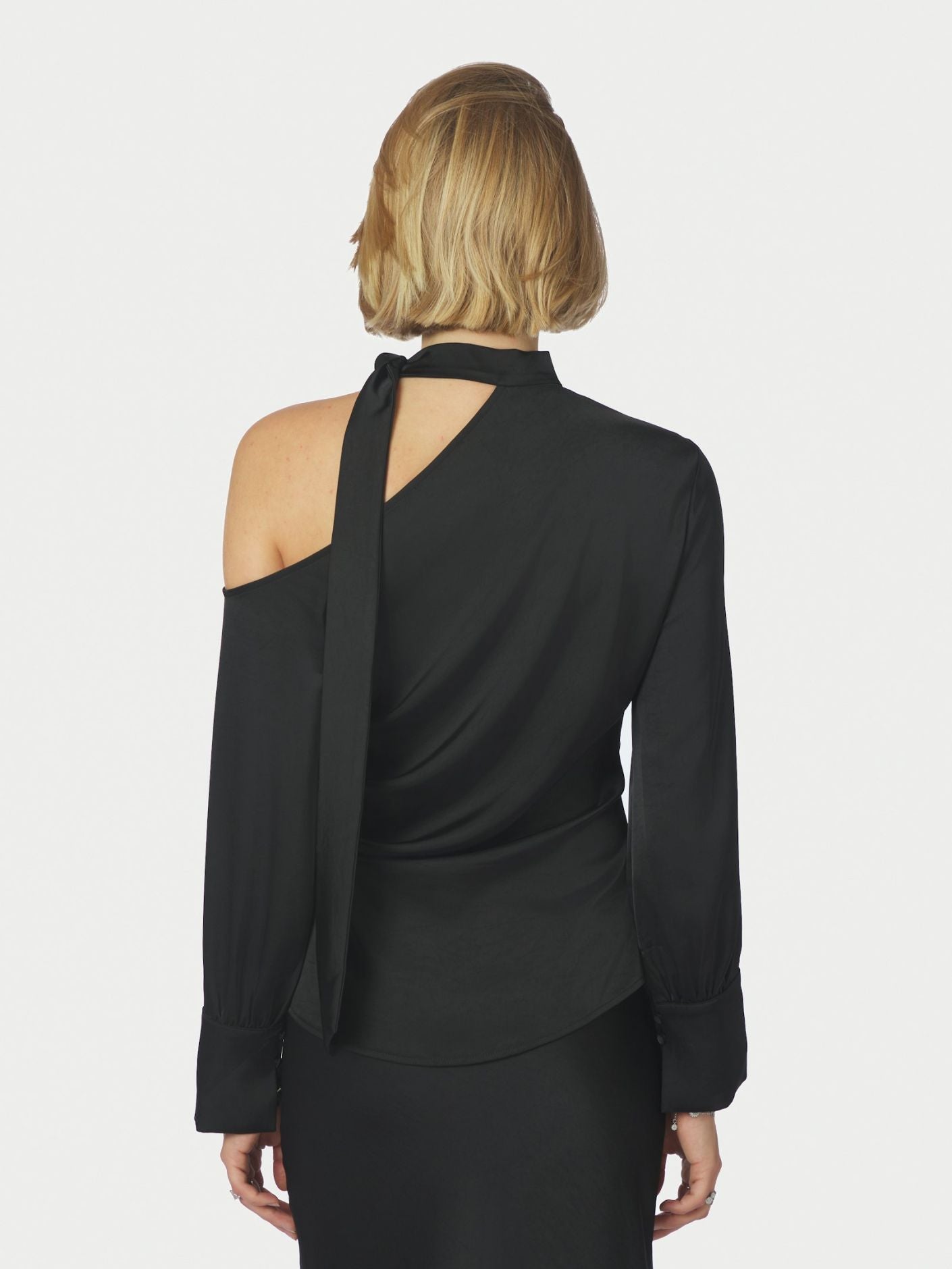 Neo Noir Shirli Heavy satiinipaita, musta