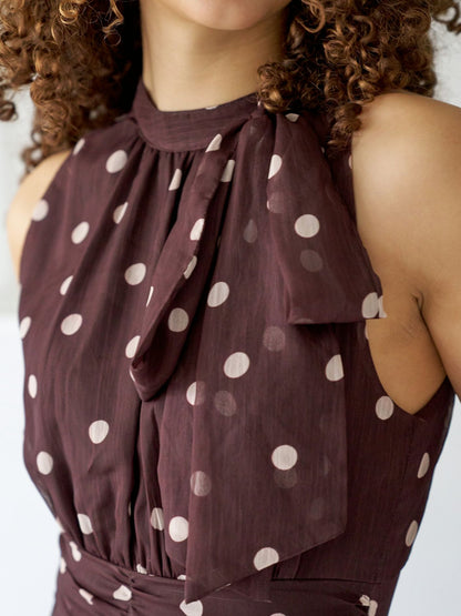 Neo Noir Marli mekko, ruskea pilkullinen