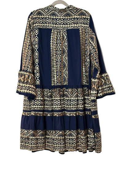 Greek-lyhyt mekko röyhelöillä, laivastonsininen