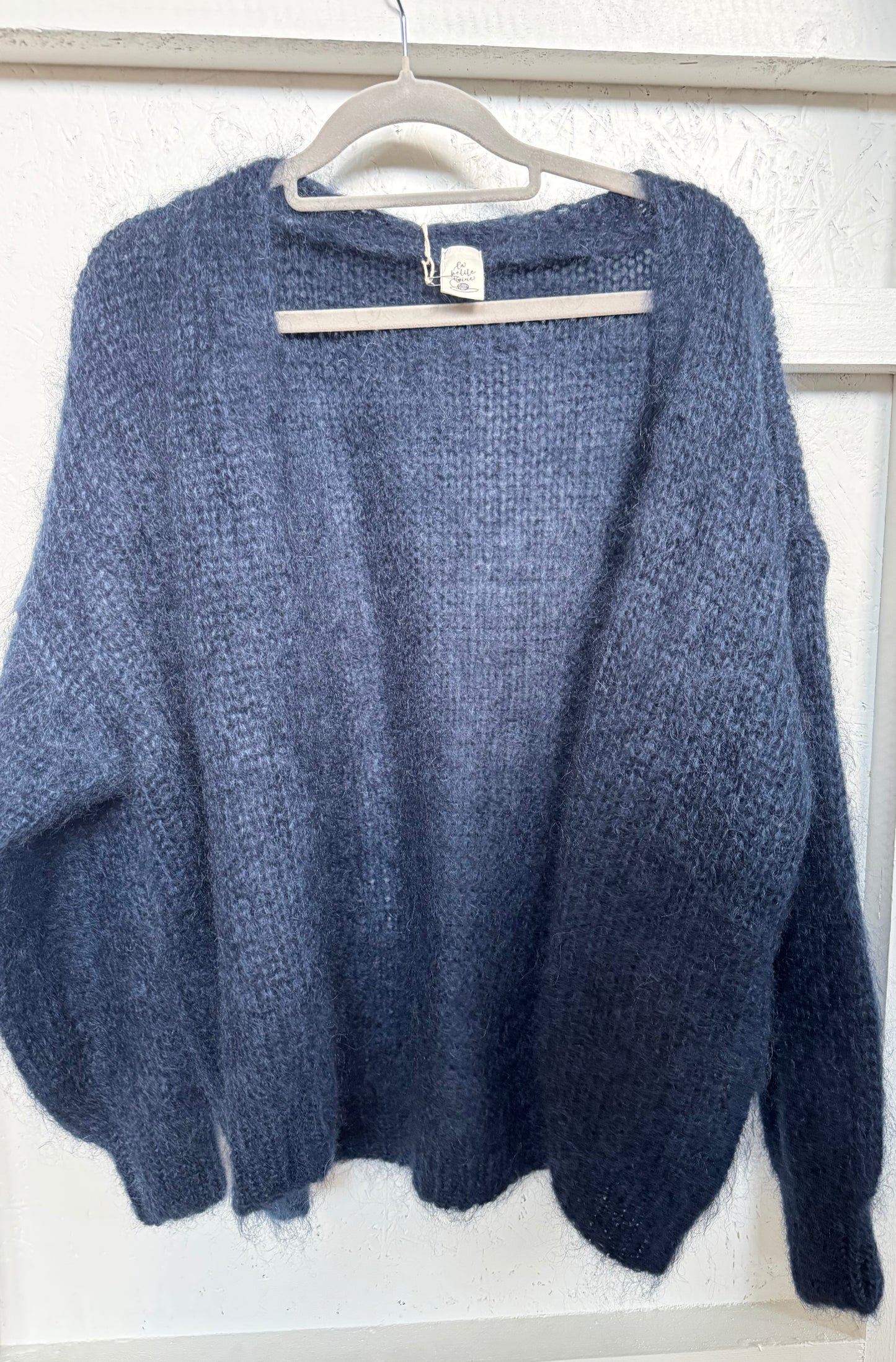 Mohair -villatakki sininen
