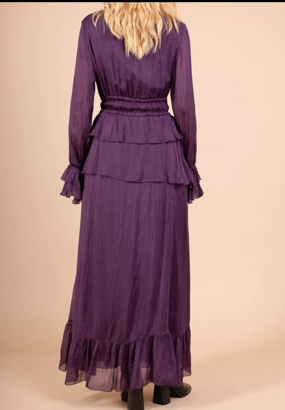 Silkkiviskoosi juhlamekko, lila