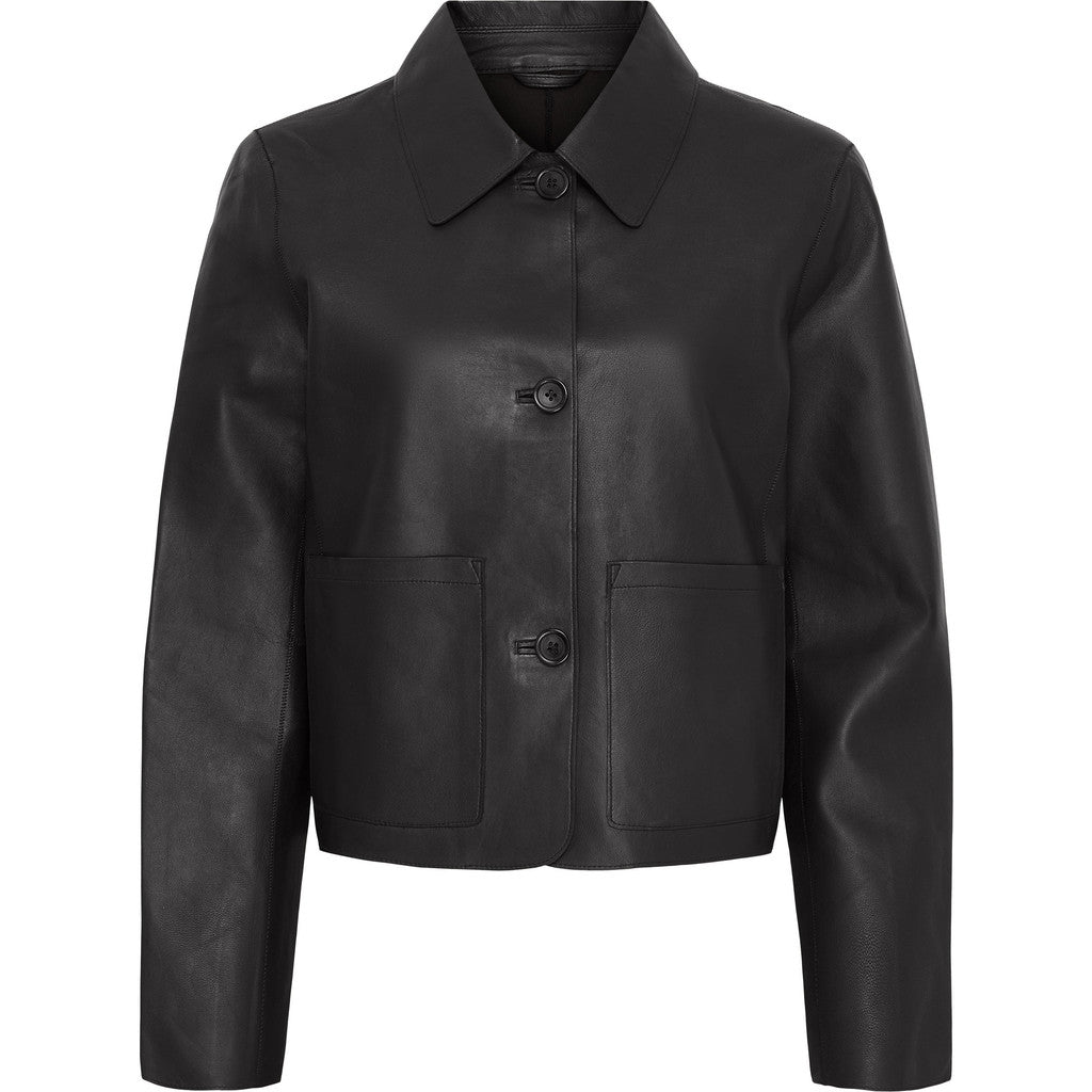 BTF jakkutakki nahka, musta