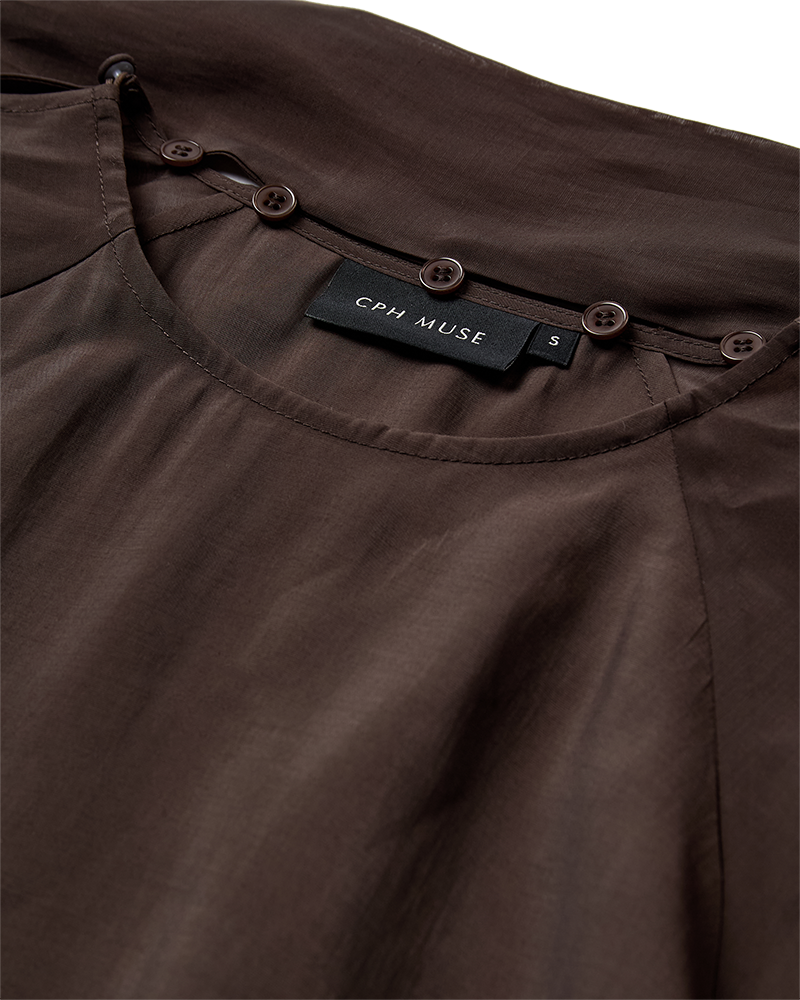 CPH MUSE Tilly paita napeilla, ruskea