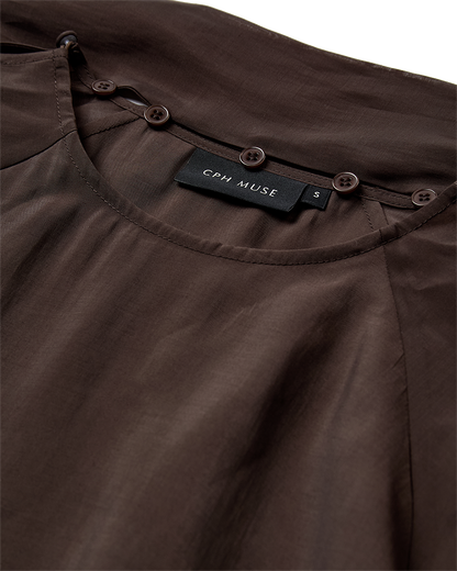 CPH MUSE Tilly paita napeilla, ruskea