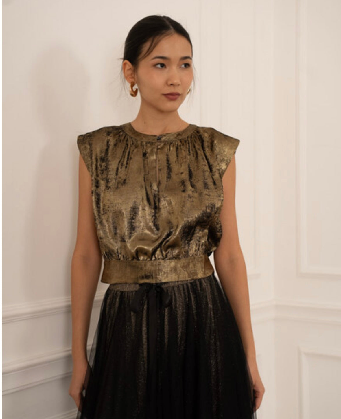 Satiinimainen toppi, kulta