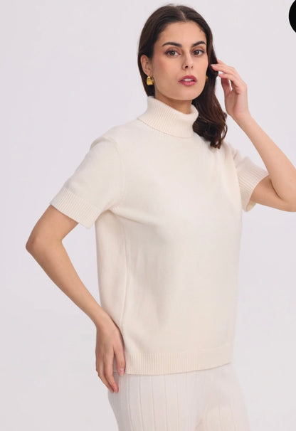 Neule lyhythihainen, luonnonvaalea