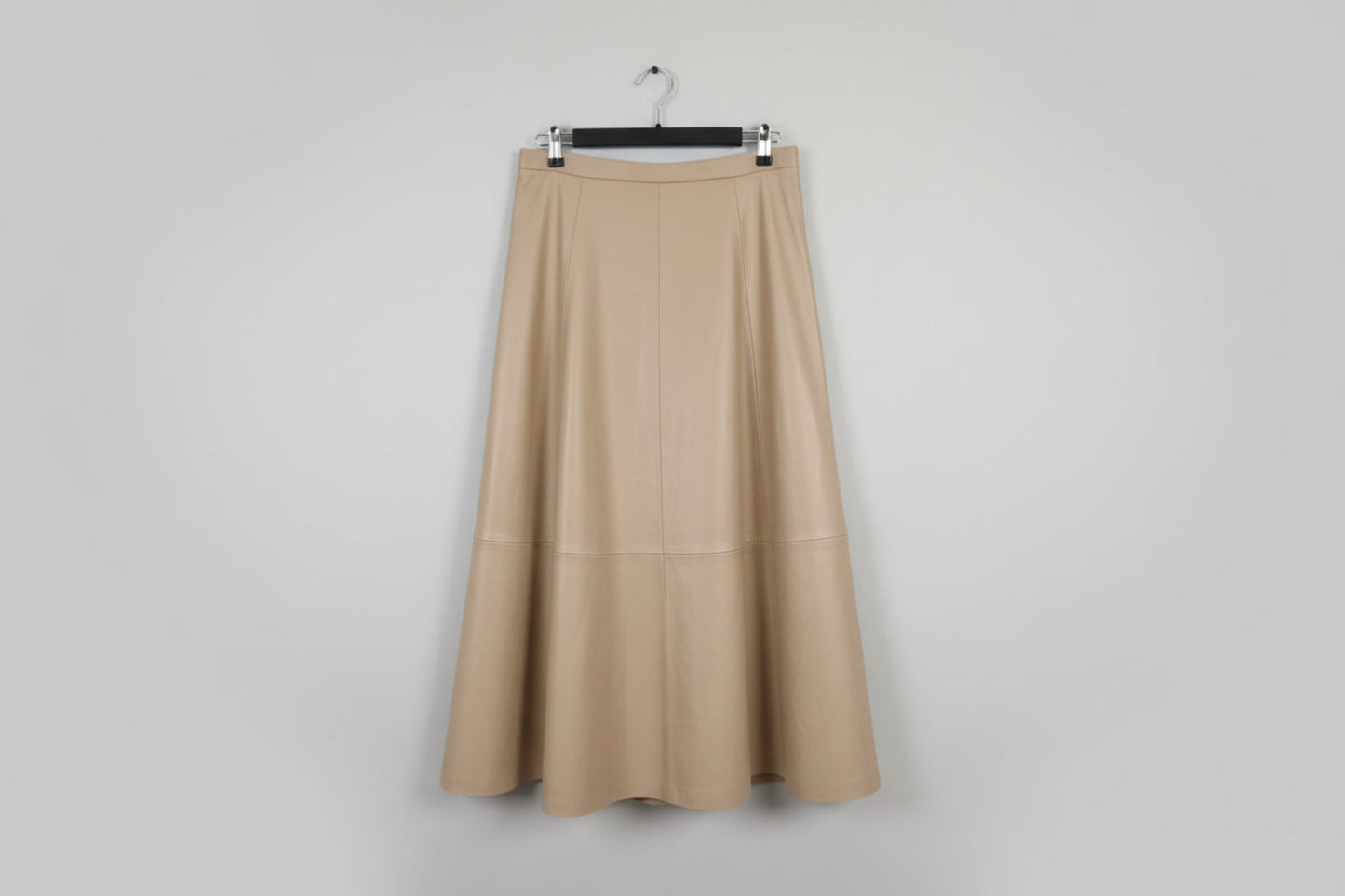 Milla midi-hame nahkajäljetelmä, hiekka