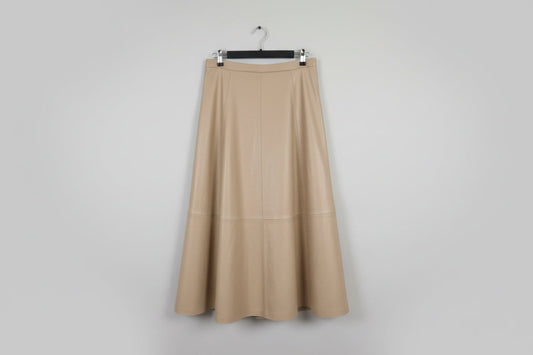 Milla midi-hame nahkajäljetelmä, hiekka