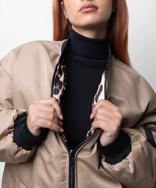 Kääntötakki leopardi-beige