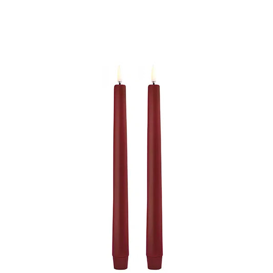 LED-kruunukynttilä punainen, 2,3 x 25 cm, 2 kpl
