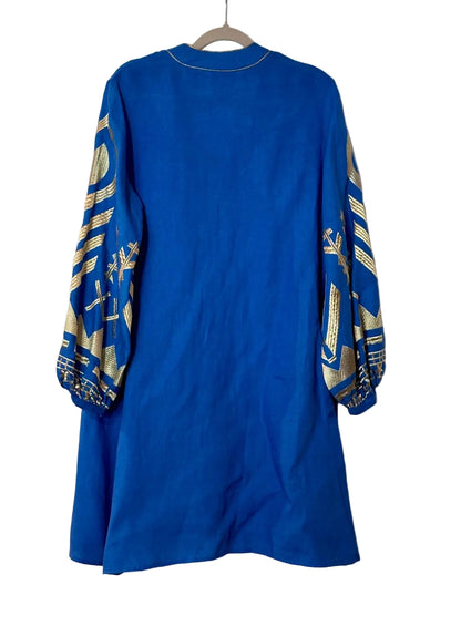 Greek-Pitkähihainen mini-mekko, sähkönsininen