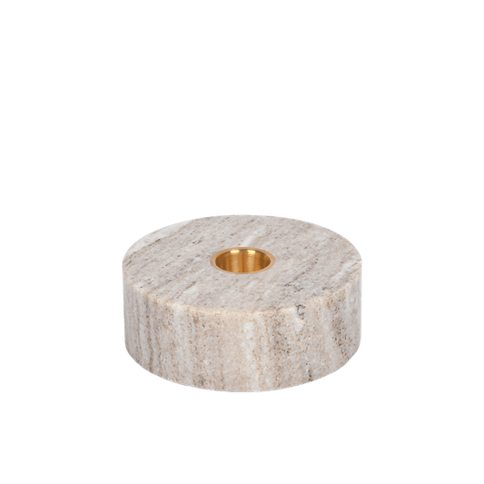 Marmorinen kynttilänjalka beige